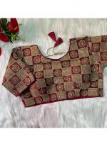 Phantom Silk Maroon Festival Wear Embroidery Work Readymade Blouse